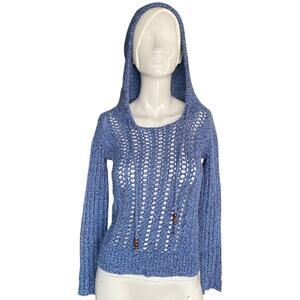 American Eagle Outfitters Beaded Crochet Hooded Sweater Size X-Small
